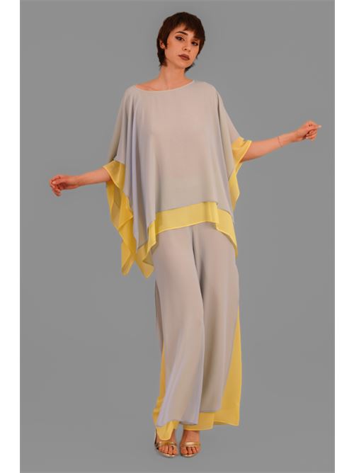 Casacca in georgette doppiato Clips | U414E694POLVERE/GIALLO