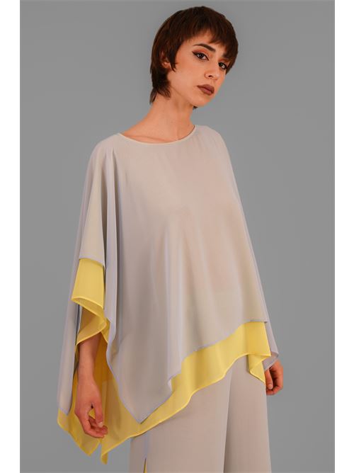Casacca in georgette doppiato Clips | U414E694POLVERE/GIALLO