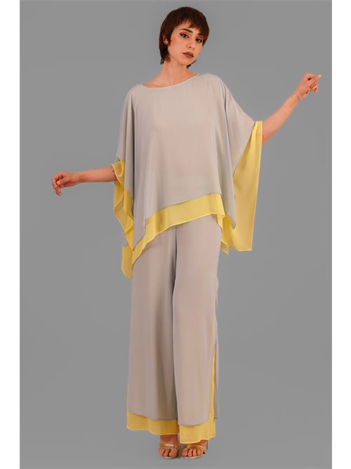 Casacca in georgette doppiato Clips | U414E694POLVERE/GIALLO