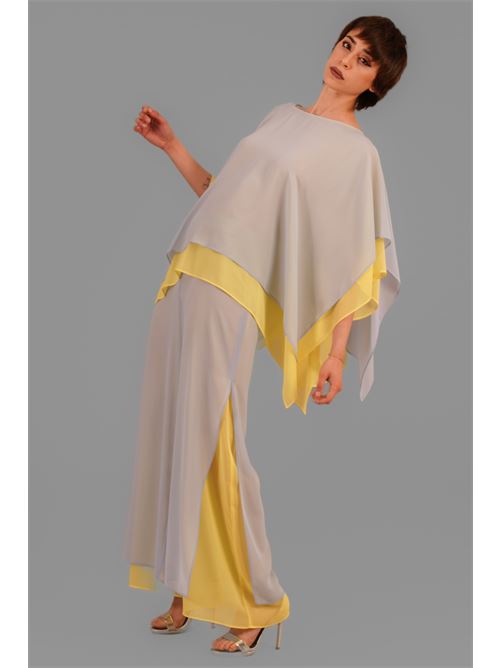 Casacca in georgette doppiato Clips | U414E694POLVERE/GIALLO