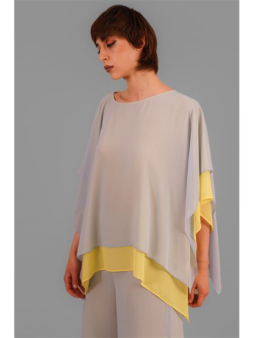 Casacca in georgette doppiato Clips | U414E694POLVERE/GIALLO