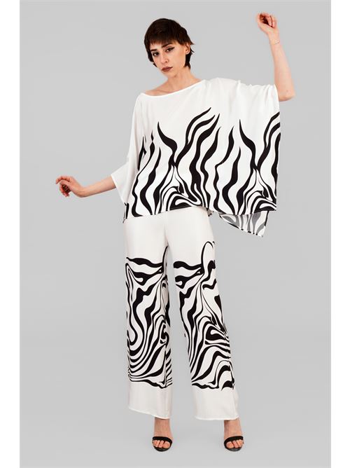 Pantalone viscosa in raso LAFTY.LIE | 18A310BIANCO