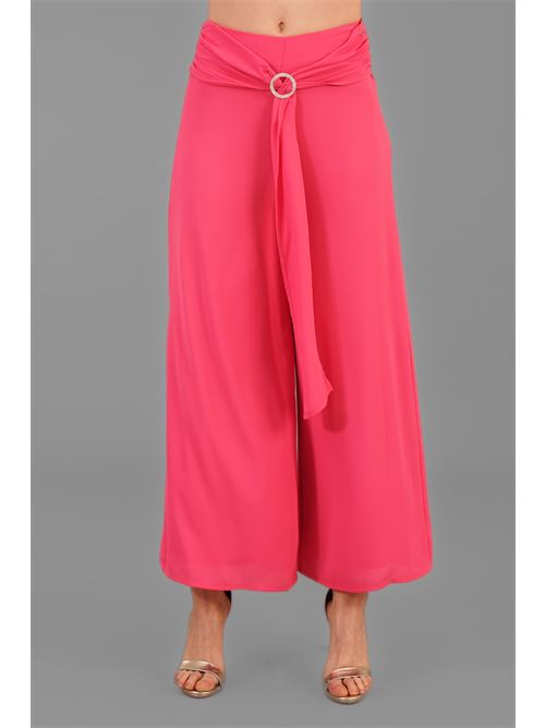 Pantalone in georgette Nualy | 5330FRAGOLA