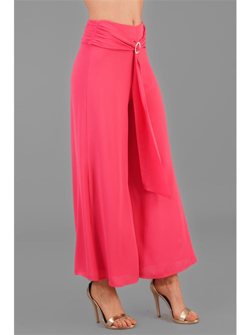 Pantalone in georgette Nualy | 5330FRAGOLA