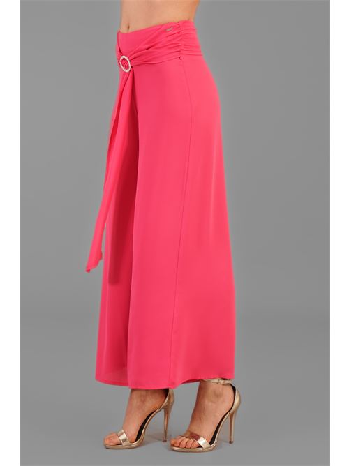 Pantalone in georgette Nualy | 5330FRAGOLA