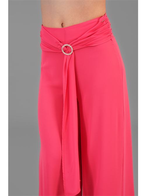 Pantalone in georgette Nualy | 5330FRAGOLA