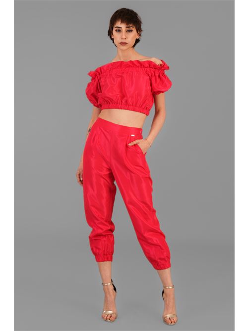 Pantalone in taffeta' Nualy | 5345FRAGOLA