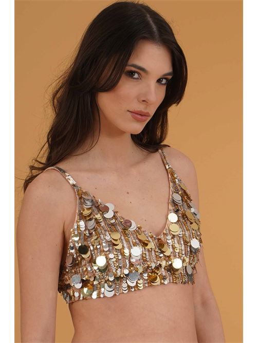 Top in paillettes Babylon | MF0004ORO
