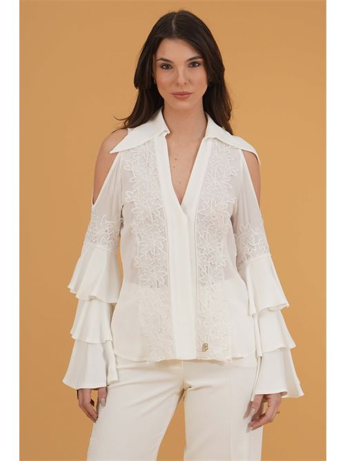 Camicia in pizzo Babylon | S00350BIANCO