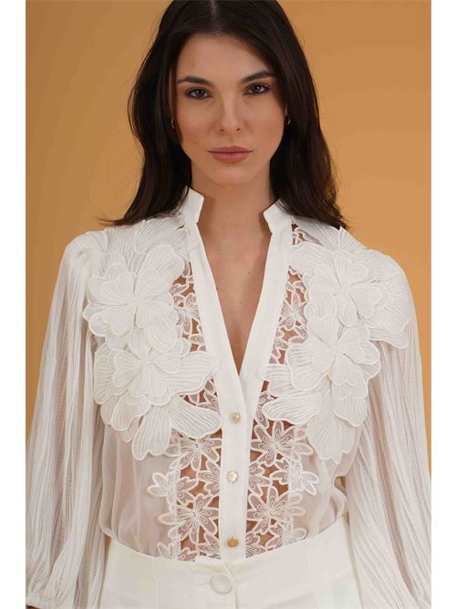 Camicia a body in georgette Babylon | S00359BIANCO