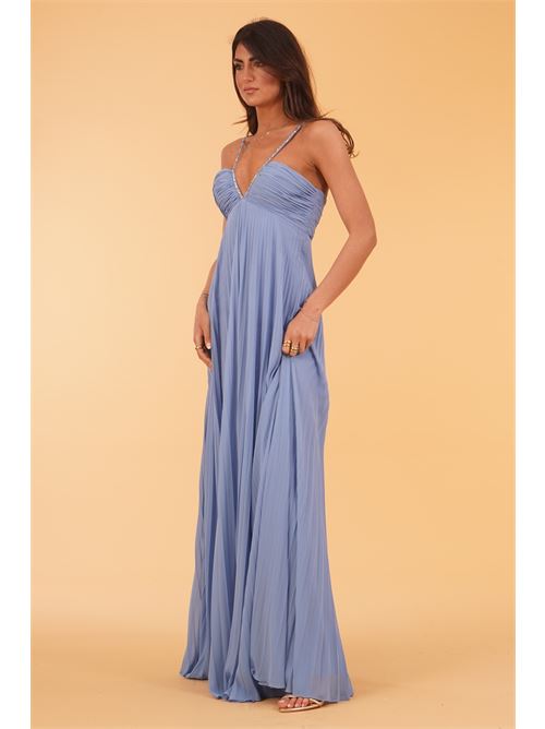 Abito in georgette plissettato Kuea | KS2403SKY