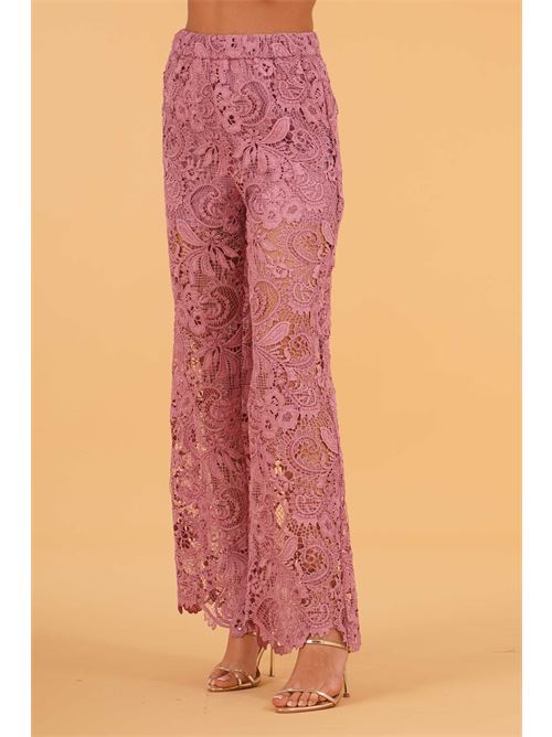 Pantalone in pizzo macrame' LAFTY.LIE | 17E308MAGENTA