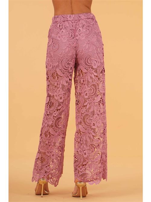 Pantalone in pizzo macrame' LAFTY.LIE | 17E308MAGENTA