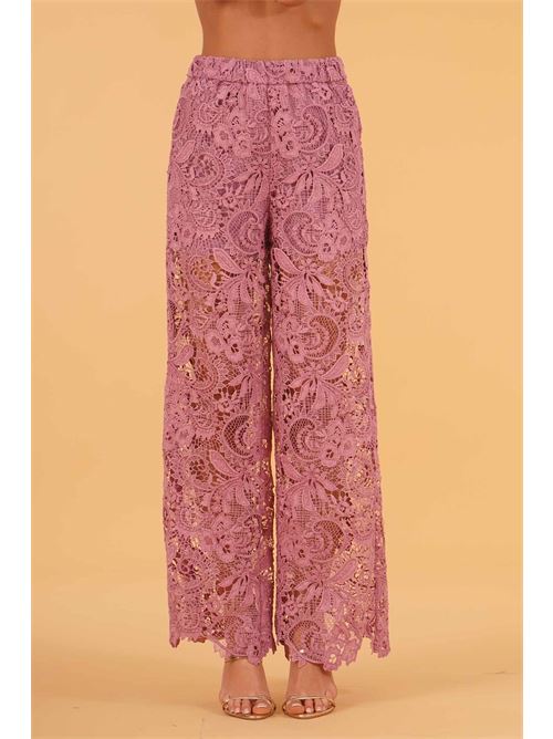 Pantalone in pizzo macrame' LAFTY.LIE | 17E308MAGENTA