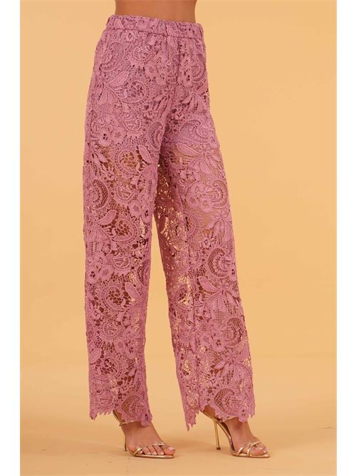 Pantalone in pizzo macrame' LAFTY.LIE | 17E308MAGENTA