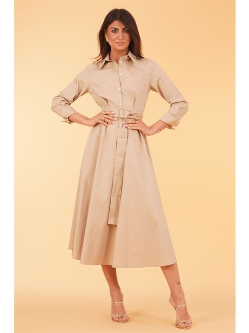 Abito in cotone LANACAPRINA | LC5287BEIGE