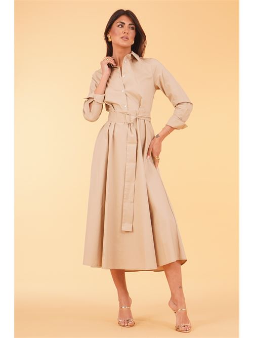 Abito in cotone LANACAPRINA | LC5287BEIGE